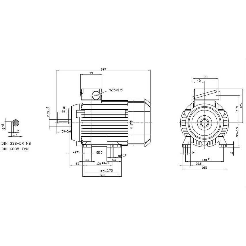 Siemens 1LE1003-0EB02-2AA4 IE3 1,1kW 1500d/dk 4K Ac Motor B3 Ayaklı - 2
