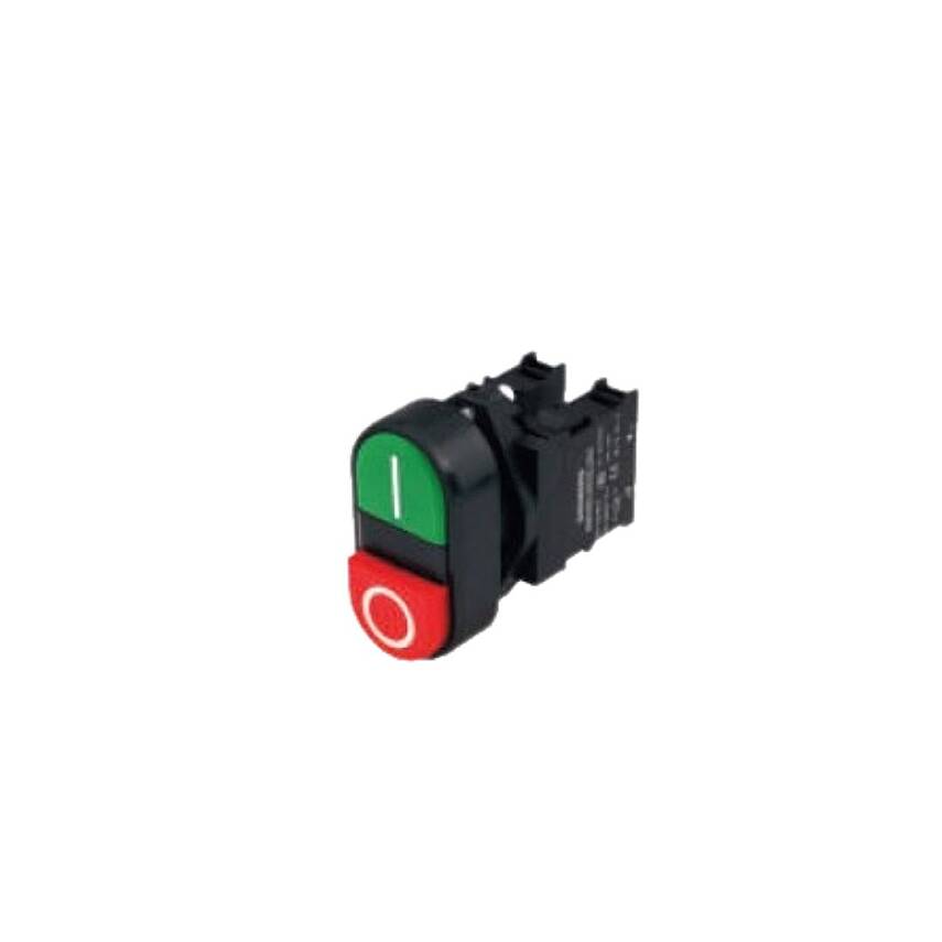 Siemens 3SB6110-3AA24-1MK0 İkiz Buton Yeşil/Kırmızı 1Na+1Nk I-0 - 1
