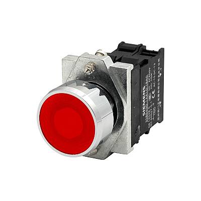 Siemens 3SB6163-0DB20-1CA0 Işıklı Buton Kırmızı 1 Nk 24V Ac/Dc - SIEMENS