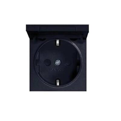 Viko 92605512 Kapaklı Topraklı Priz Kapak N/T Siyah - VİKO